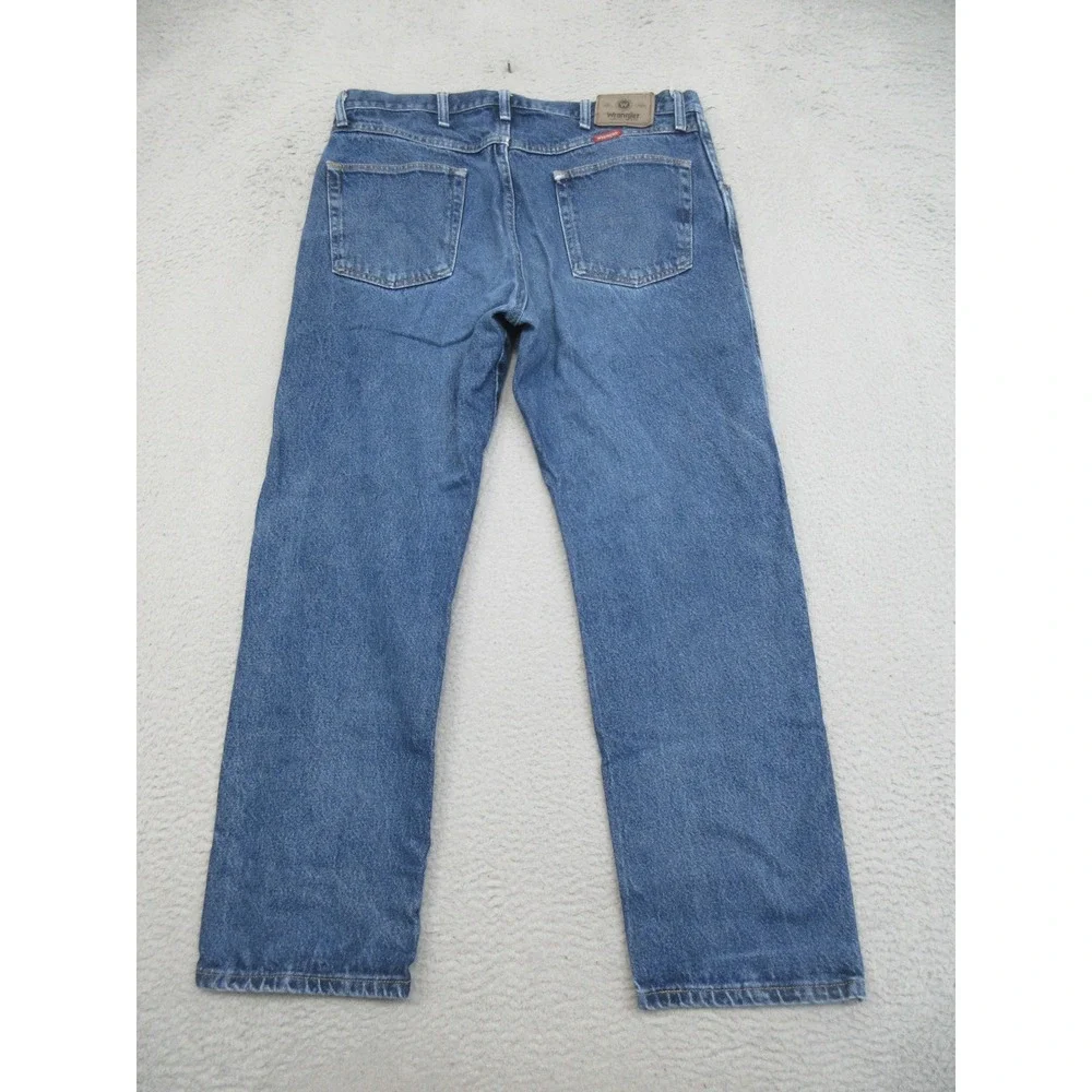 Wrangler Authentic Western Jeans Mens 36x30 Blue Medium Wash Regular Fit Denim